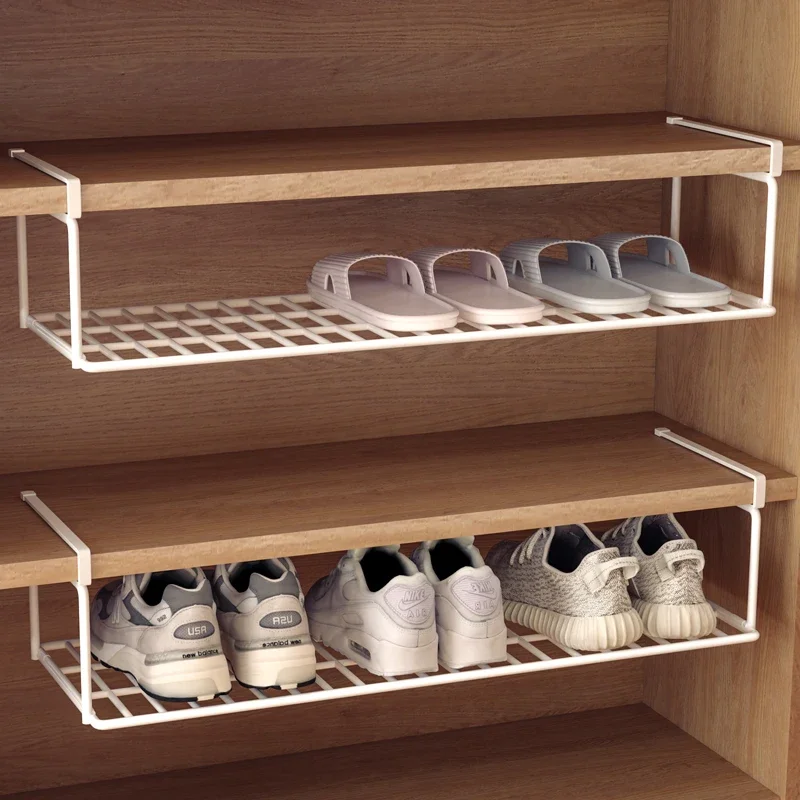 Cesta de rede suspensa, material de ferro, grande capacidade, pendurado sob o armário, parede, guarda-roupa, cesta de armazenamento, ferramentas de cozinha