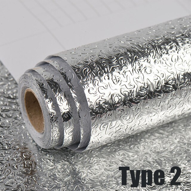 40 x 100cm keukenkast muursticker anti-olie waterdichte aluminiumfolie sticker meubelbescherming vinyl pvc muurstickers