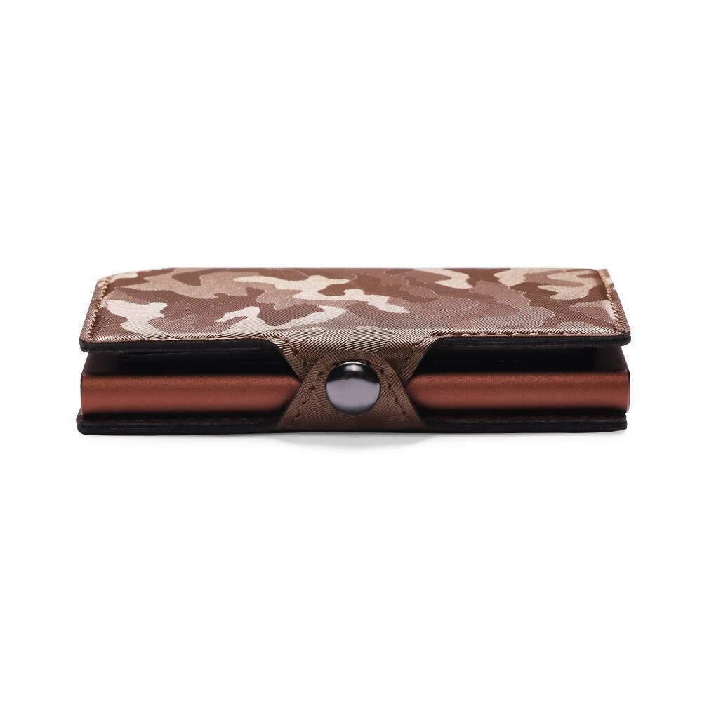 RFID Classic Camouflage Pattern Leather Men's Card holder Aluminum Metal Business Slim ID Credit Cardholder Mini Wallet