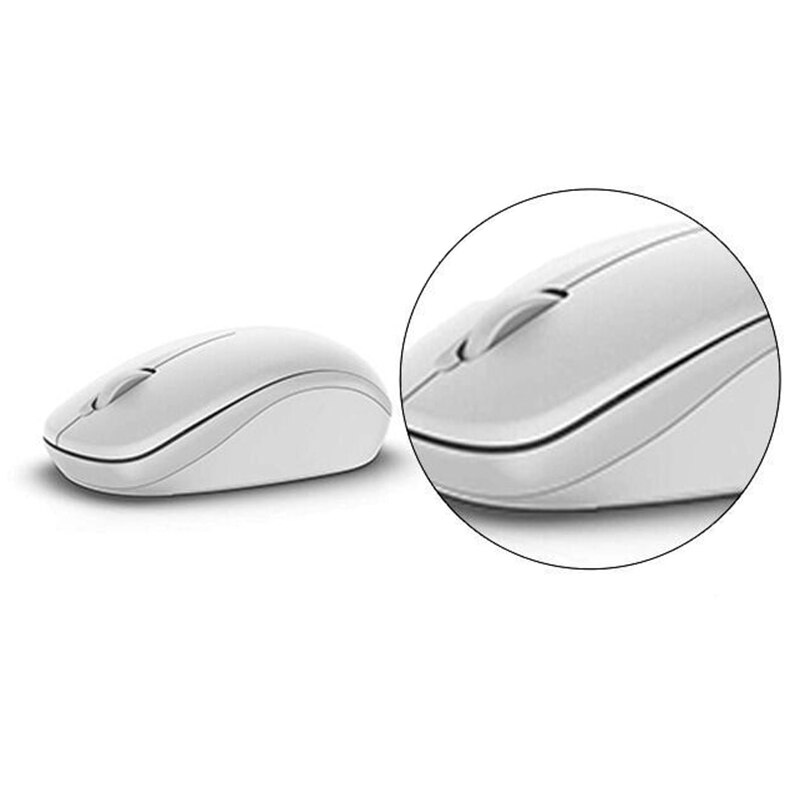 USB Optical Wireless Computer Mouse 2.4G Receiver Super Slim Mouse For PC Laptop WM126 Wireless Mouse For DELL Mouse: White