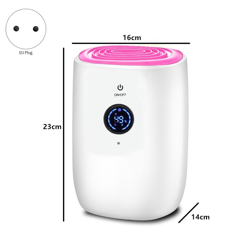 Electric Mini Air Dehumidifier 800Ml LCD Portable Air Purifier Machine Automatic Power-Off Defrost for Home