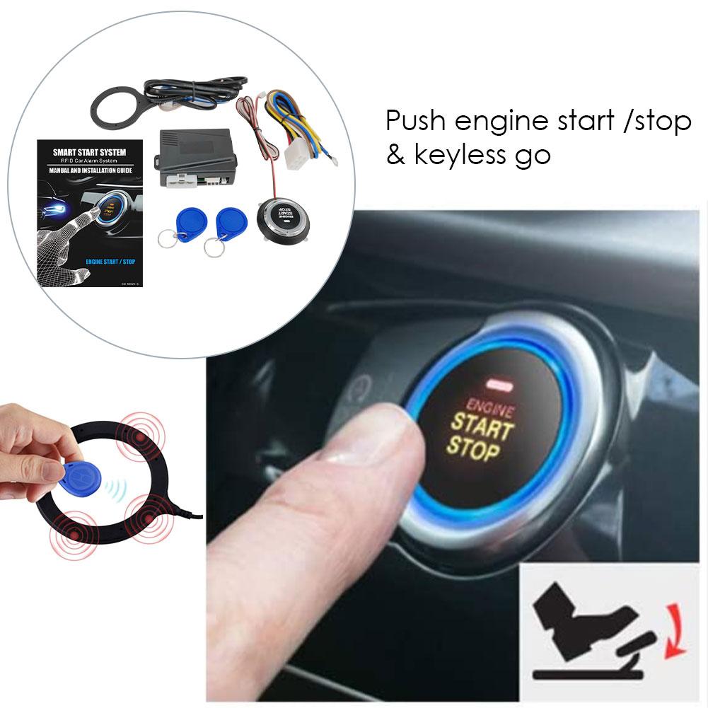 Bil start stopp knapp motor tryck start stopp knapp automatisk tändningsstartare för att förbättra körsäkerhet biltillbehör