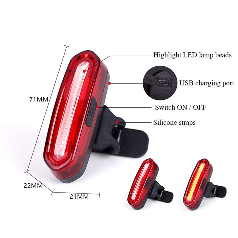 USB Oplaadbare Fiets Achterlicht Fietsen LED Achterlicht Waterdichte MTB Racefiets Achterlicht Terug Lamp voor Fiets