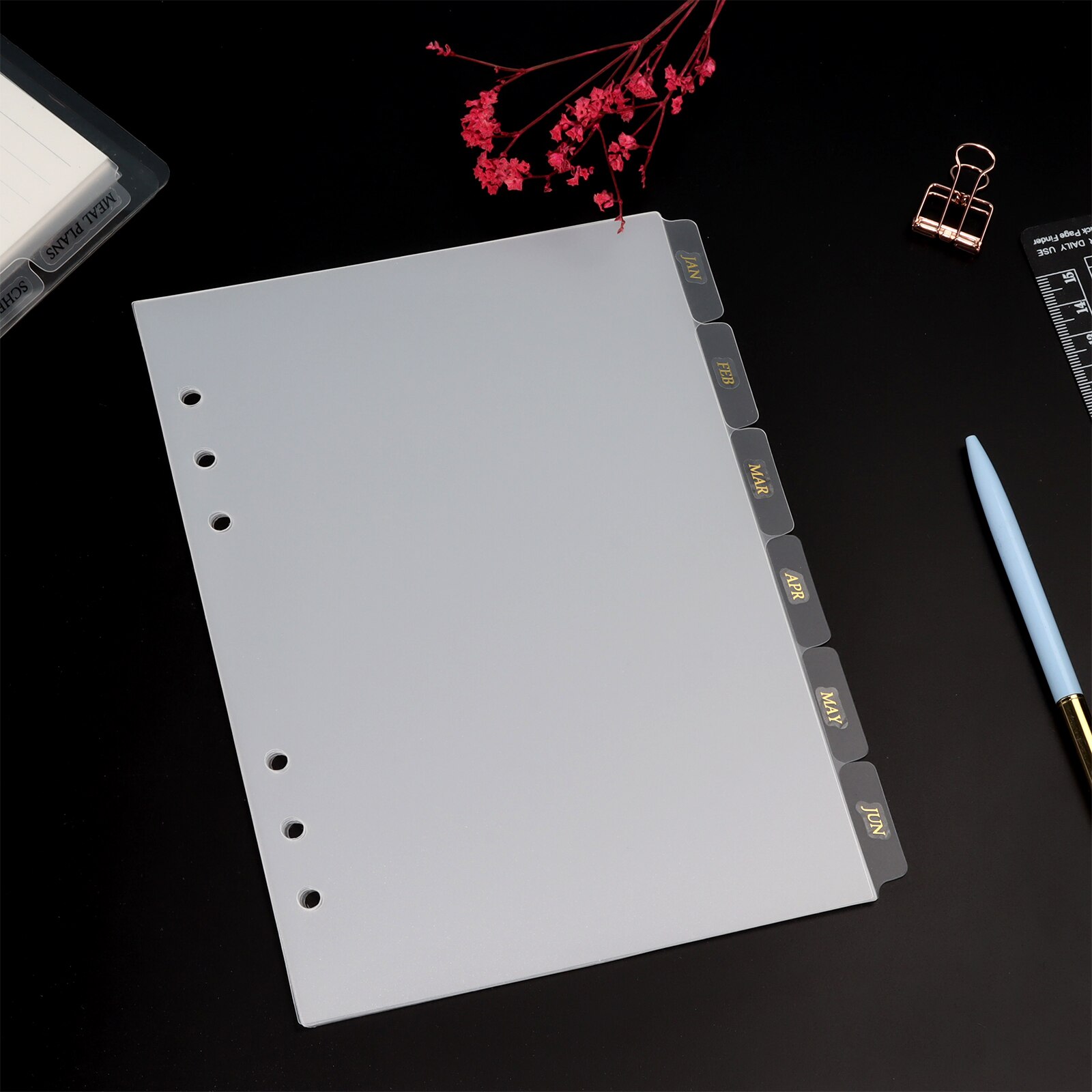 Loose Leaf 6 Ring A5 Binder Index Dividers Clear A5 Separators 6 Tabs For Dividers