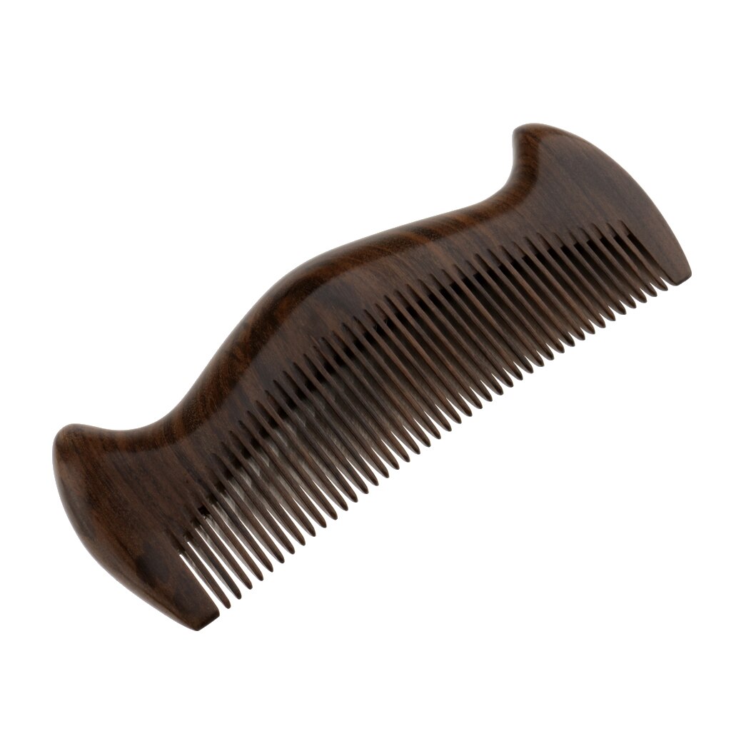 Bekväm handgjord naturlig chacate preto trä hår utjämning kam skägg mustasch grooming träborste hårbotten massage verktyg