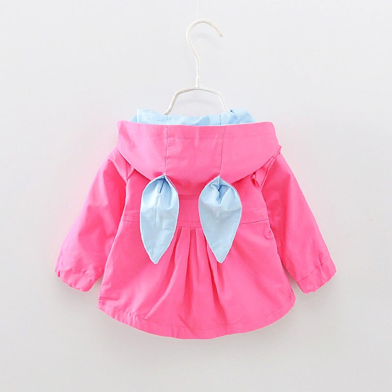 Baby jente prinsesse jakke vår og høst kanin trenchcoat for jenter baby 1-2-3-4 år gammel baby frakk for jenter