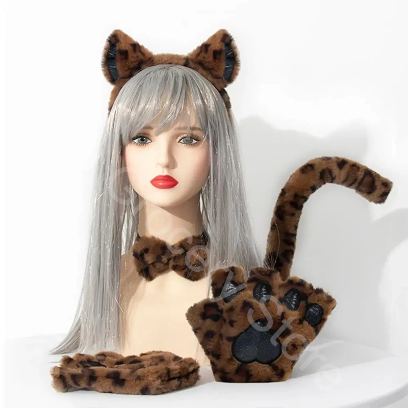 Neue handgemachte Halloween Stirnband Sets Cosplay Zubehör Katze Klaue Handschuhe Ohr Stirnband Maskerade Party Foto Requisiten