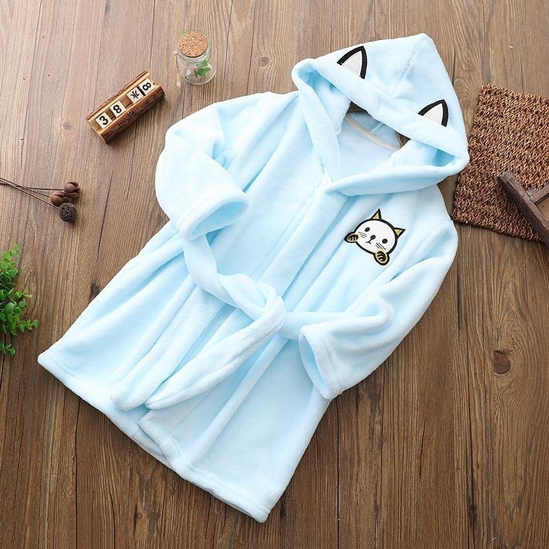 Autumn Winter Bathrobe Kids Sleepwear Robe Children Bath Robe Warm Soft Pajamas For Girl Boy Teenage Flannel Robe