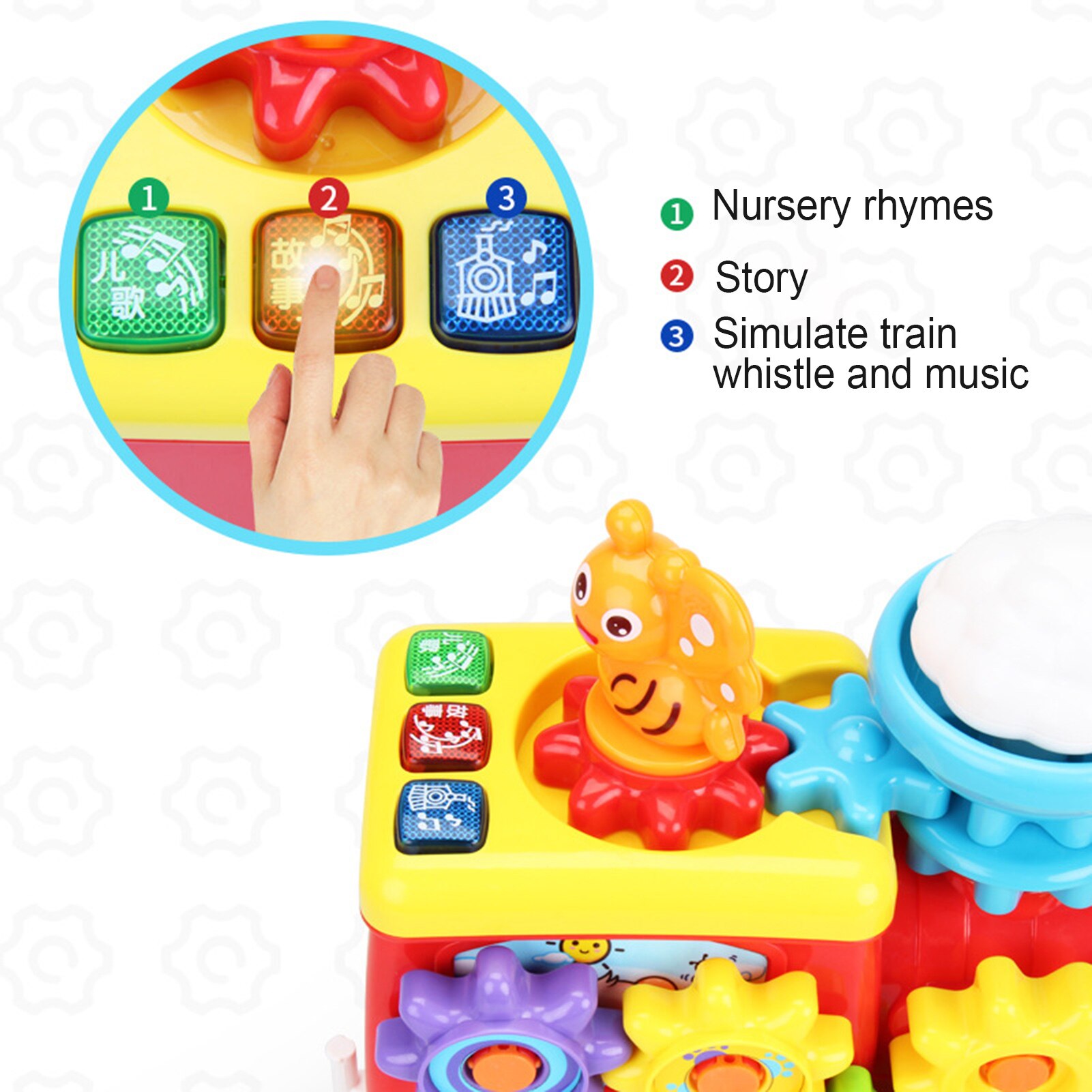 Cartoon Dier Trein Gear Splicing Diy Montage Educatief Speelgoed Kids Set