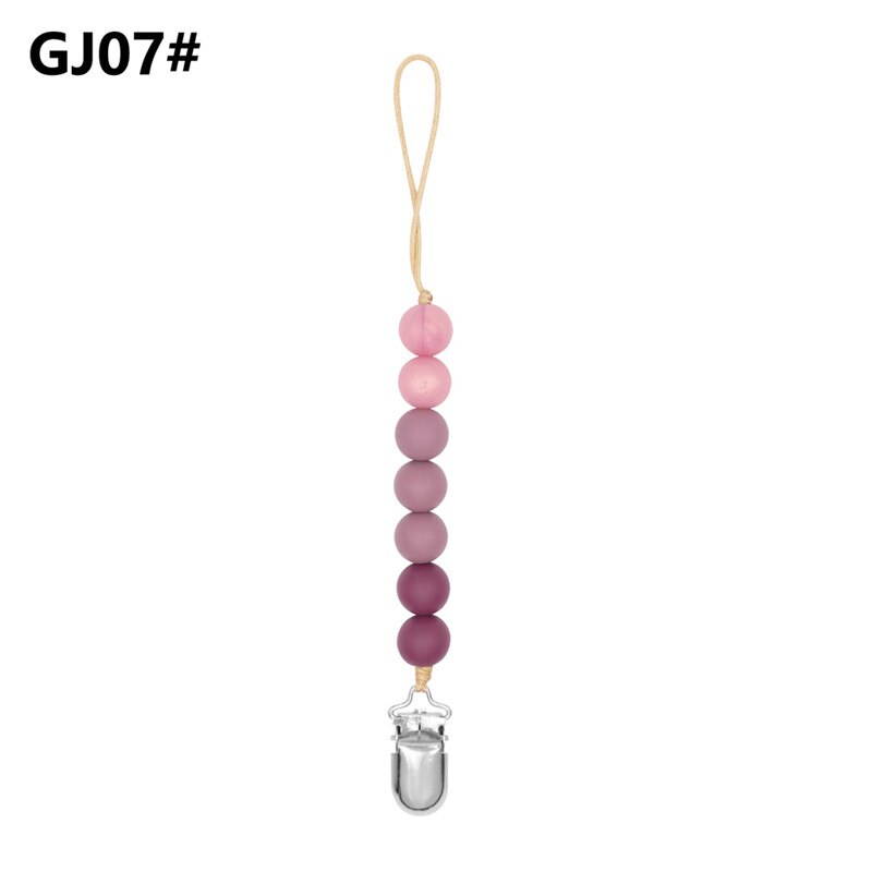 Atrapy klipsów chłopcy niemowlę dziewczyny łańcuszek smoczka silikonowe ząbkowanie ulga zabawki koraliki Soothie uchwyt na smoczek klipy prezent na niemowlę prysznic: 7