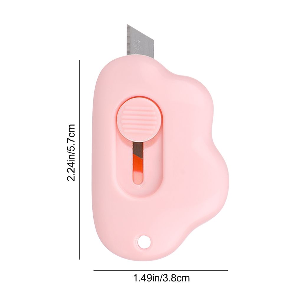 Mini cuchillo utilitario portátil con forma de pata de gato rosa, cortador retráctil, abridor de sobres, herramienta de corte de papel, suministros escolares y de oficina, 1 unidad