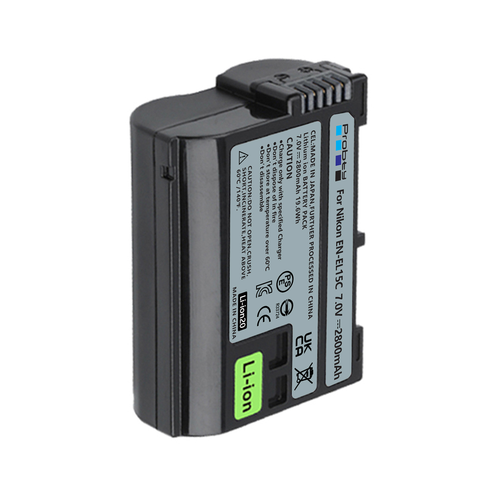 2500mAh EN-EL15C EN-EL15 Batterie pour Nikon Z5, Z6, Z6 II, Z7, Z7II D7000 D7100 D7200, D850 D750 D7500 D810 D500 D800: 1 Batteries