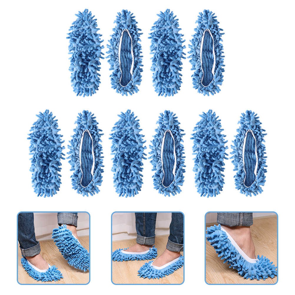 10 szt. Kapie z mopem buty zmywalne kapcie robić kurzu wycierać skarpetki robić czyszczenia kapcie: pomarańczowy