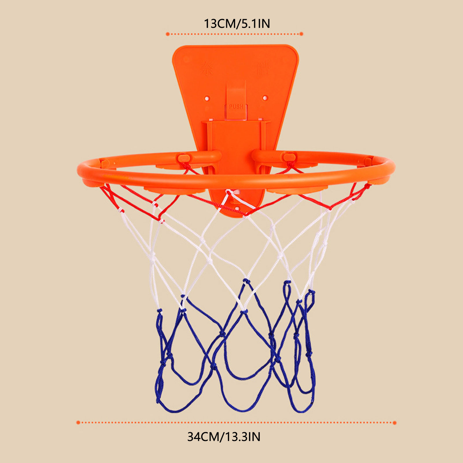 Fantastisk basketballkurv, nem at installere, 32cm basketballkurve, basketballmål, 1 sæt foldbar basketballkurv, metalmål med kant: Gul