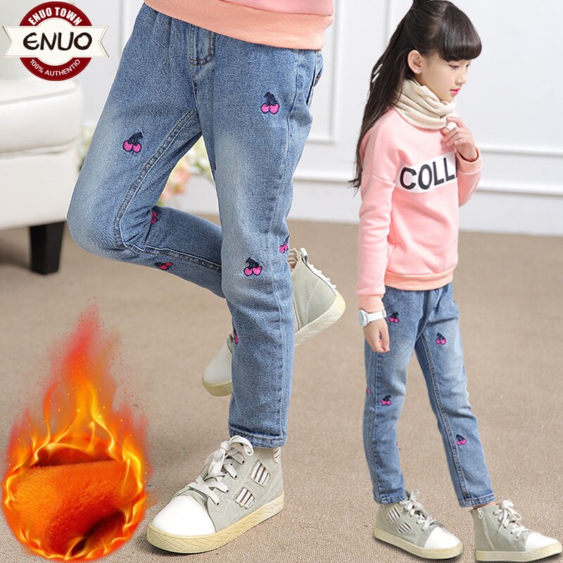 Kinderen denim Broek meisjes verdikte jeans baby kids cartoon leggings winter kinderkleding meisje katoen potlood broek