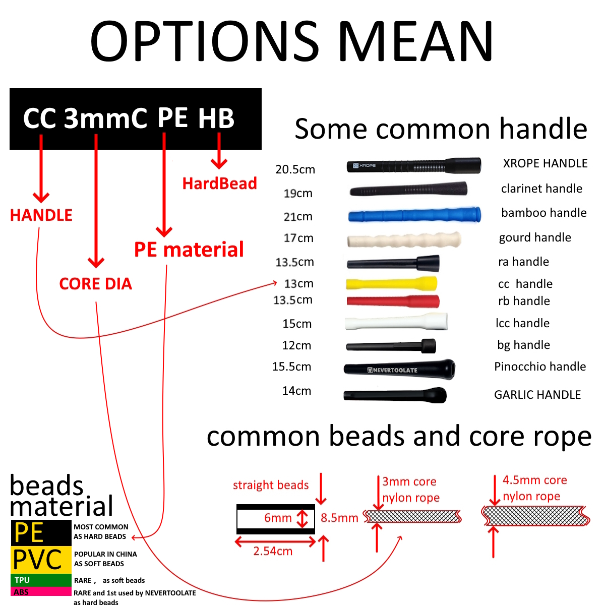 NEVERTOOLATE ELEVATE ROPE RUSH ATHLETICS BEADED JUMP SKIPPING ROPE RAINBOW HARD BEADS 2,9 METER EINSTELL