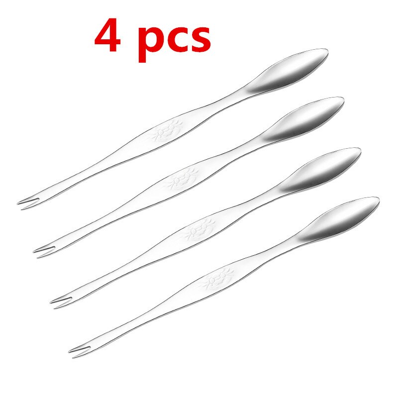 304 rostfritt stål krabba formgjuten snabb skaldjur hummer knäcke fisk och skaldjur verktyg klipp nål gaffel plockar tång mutter set: 4 st gaffel