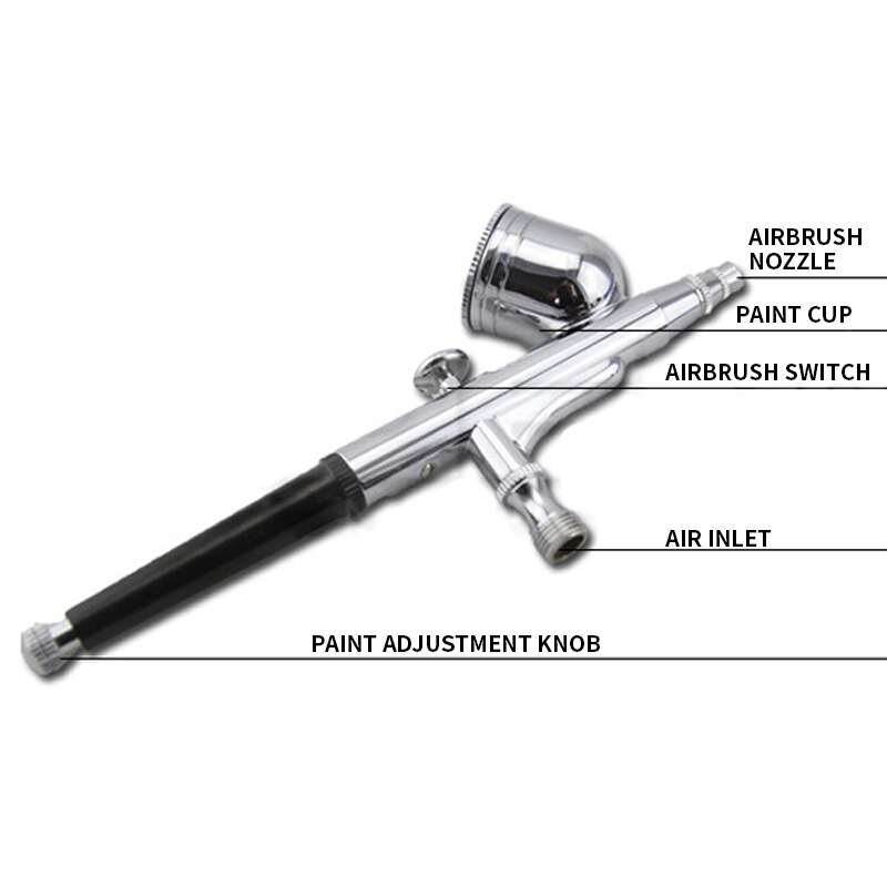 1PC Portable Airbrush Small Set 130K Airbrush 0.2-0.3-0.5mm Three Calibers 7CC Capacity Manual Pneumatic Airbrush