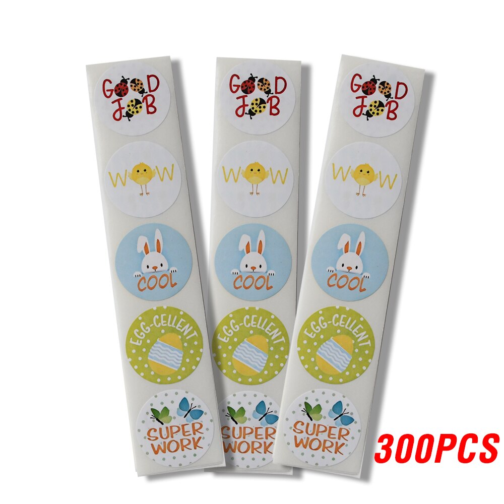 100-500pcs Cartoon Cute Animals Reward Stickers Teacher Motivational Kids Sticker School Student Encouragement Stationery: QY546-300pcs