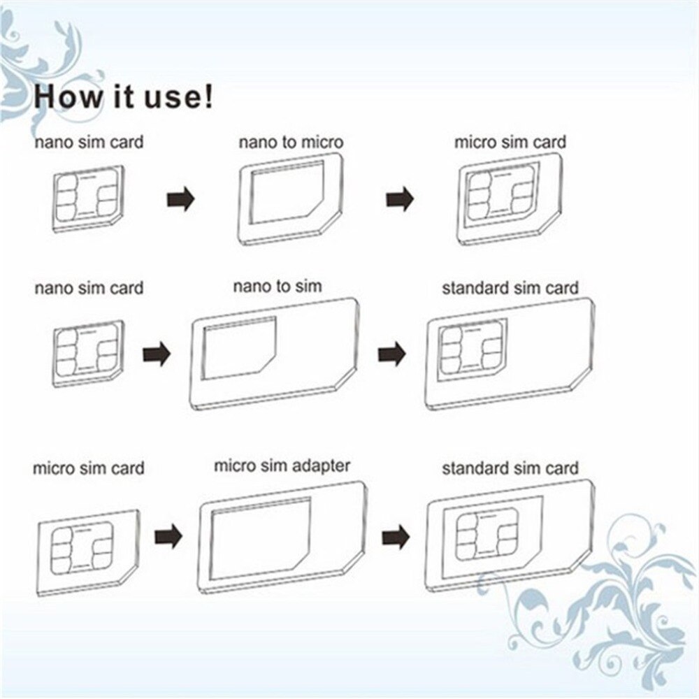 3 pcs Für nano SIM für Micro Standard Karte Adapter Tray Halter Adapter Für iPhone 5 Freies