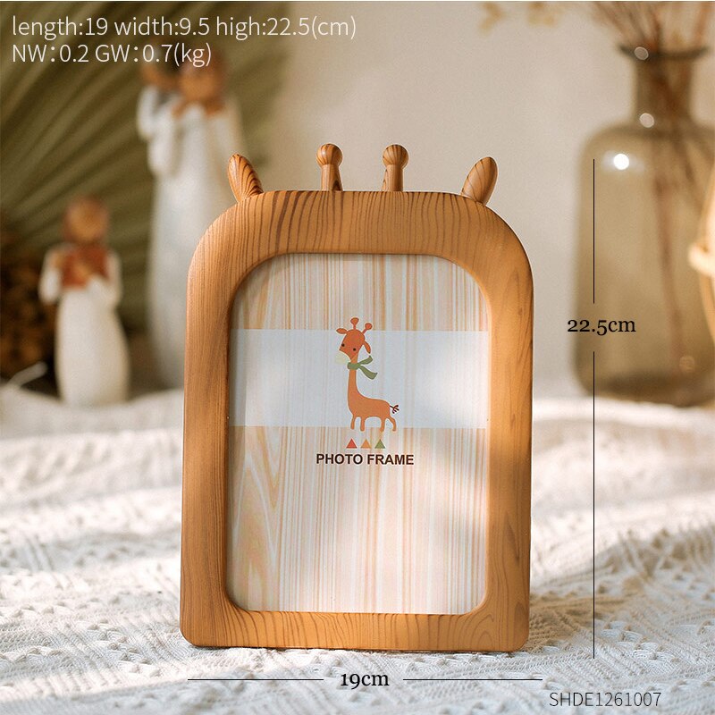 lovely cute glass Frame 7.5 inches Korean style desk Picture Photo Frames for Wall picture frames wall photo frame home decor: Giraffe Brow 18X13cm