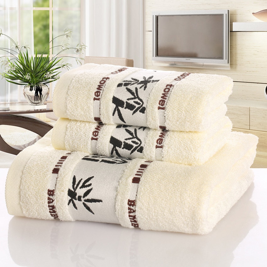 Bamboevezel Handdoeken Set Thuis Badhanddoeken Voor Volwassenen Gezicht Handdoek Dikke Absorberende Luxe Badkamer Handdoeken Toalha De Praia: White / 2pc34x75-1pc70x140