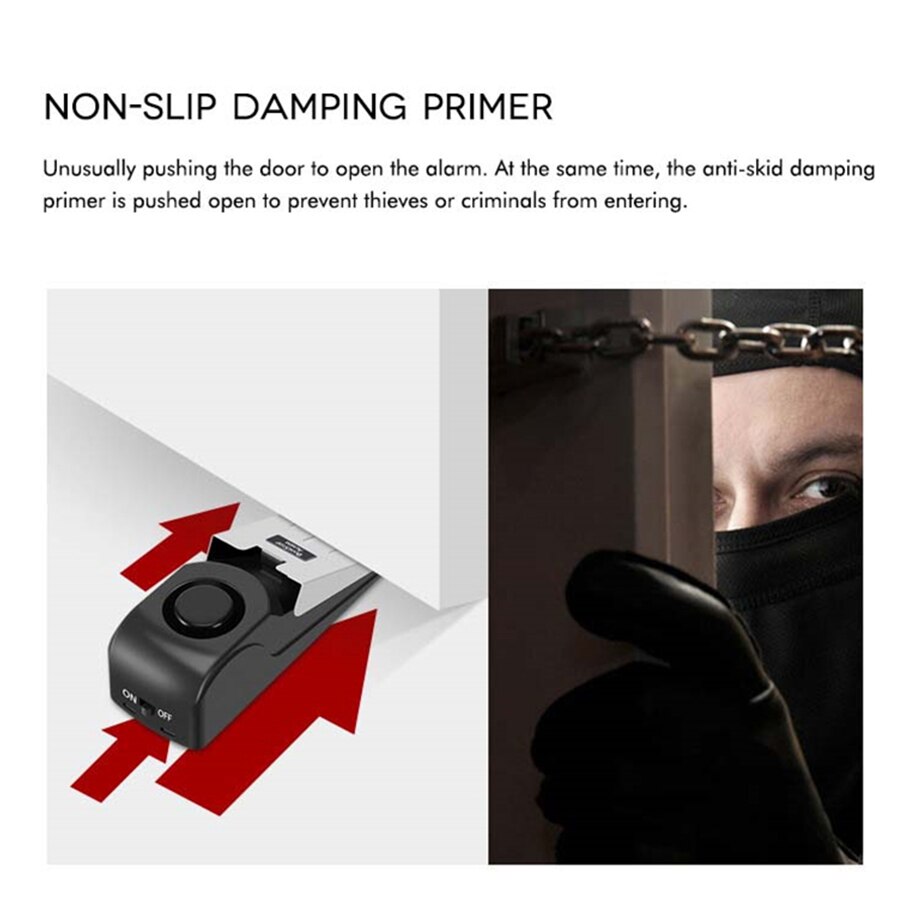 Door stop stopper alarm block blocking system 120 dB Anti-theft Burglar Stop System Security Home Wedge Shaped