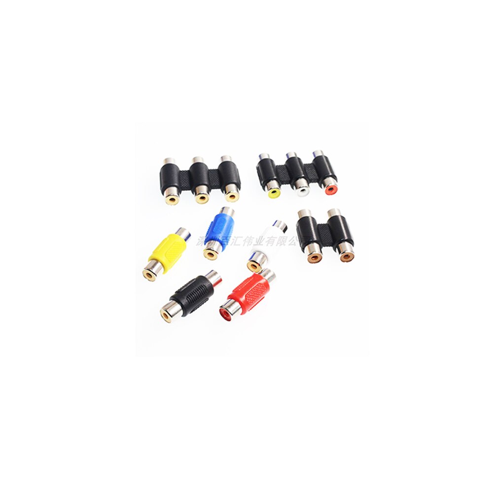5PCS/LOT Rca Dual Coupler Female To Female Adapter AV Cable Plug 2/10X CCTV Connector Video Audio Single Double Three Connector