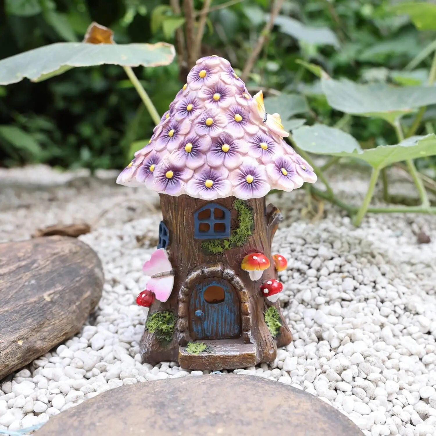 Fairy Garden House Solar Outdoor Statue, Light Up ... – Grandado