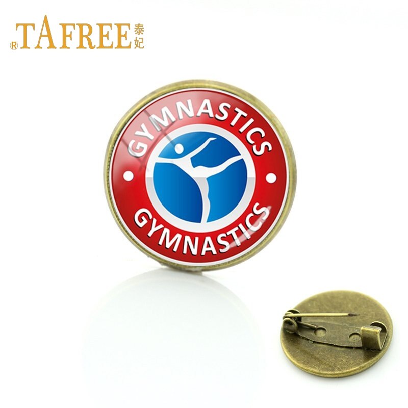 TAFREE Gymnastiek beweegt Glas cabochon dome art foto Broche sport liefhebbers gedenkteken broche kleding accessoires sieraden GY172: GY176