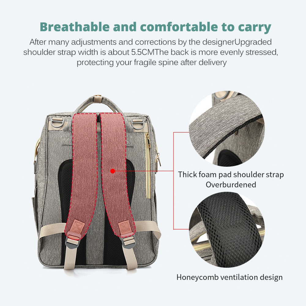 Multifunctional Diaper Bag Mother And Baby Bag Folding Baby Portable large Capacity Multi-Function outing Backpack Bed