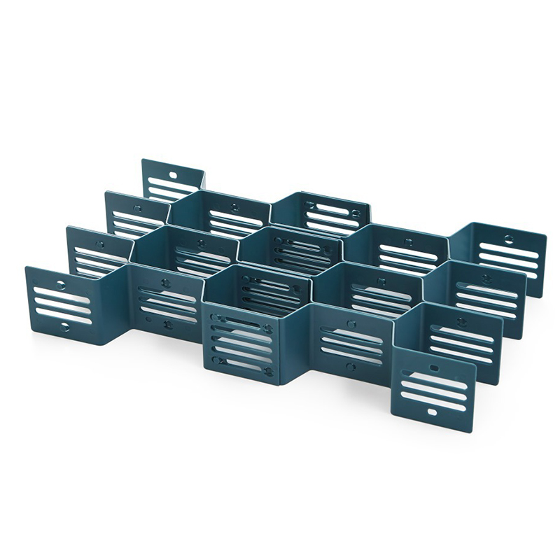 12 unids/set de cajón de la casa de nido de abeja organizador de almacenamiento tablero de partición para ropa interior calcetines red cajón compartimento: Azul