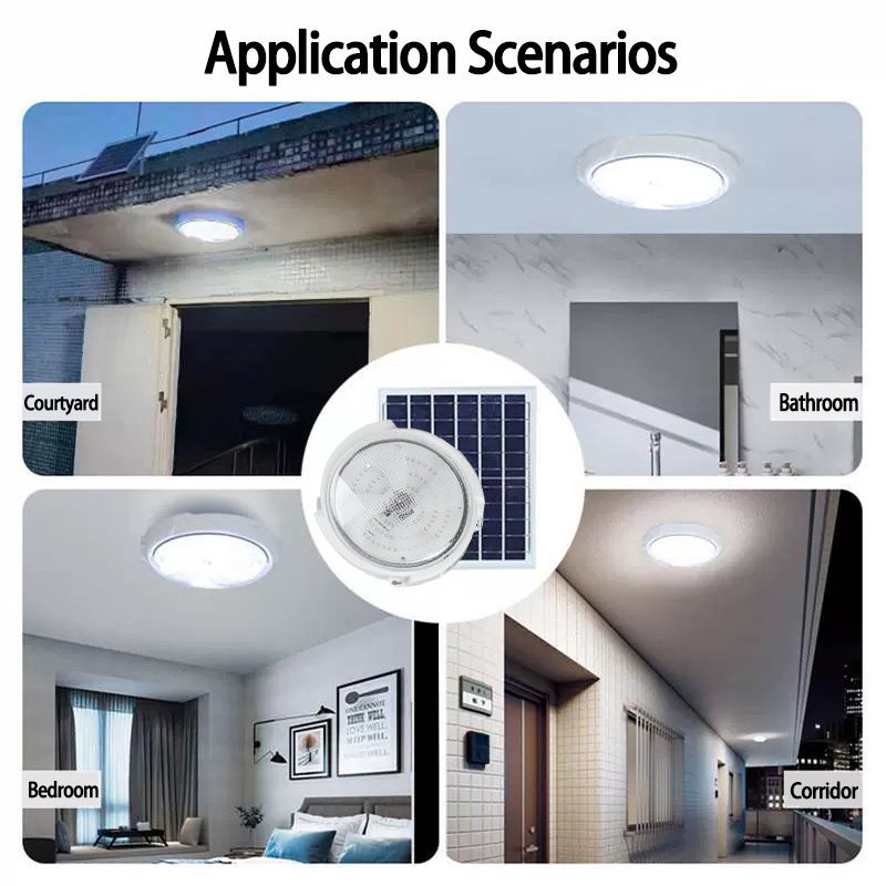 1 Juego de luces LED solares para balcón, iluminación para exteriores, jardín, porche, Control remoto de ahorro de energía, luces solares impermeables