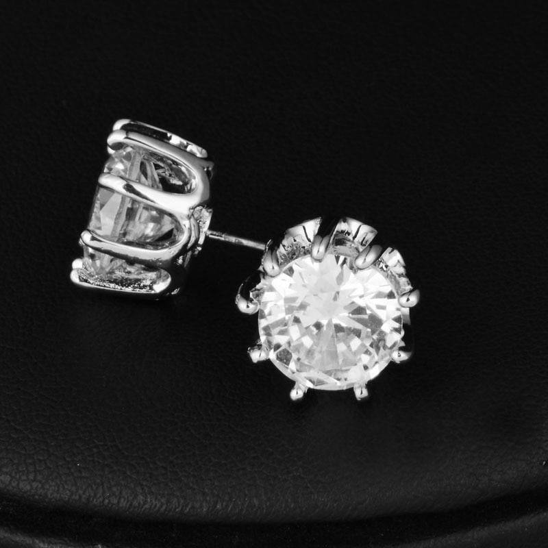 SINLEERY – ensemble de bijoux en zircone pour femmes, boucles d'oreilles rondes et ras du cou, collier Torques, ZD1 SSP