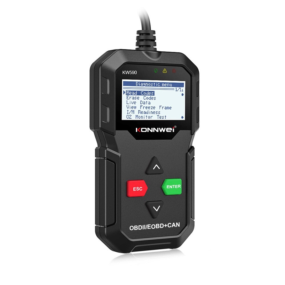 KONNWEI – KW590 outil de Diagnostic automatique de voiture, lecteur de Code, prise OBD2, Scanner de véhicule, prise en charge de plusieurs marques, langues,