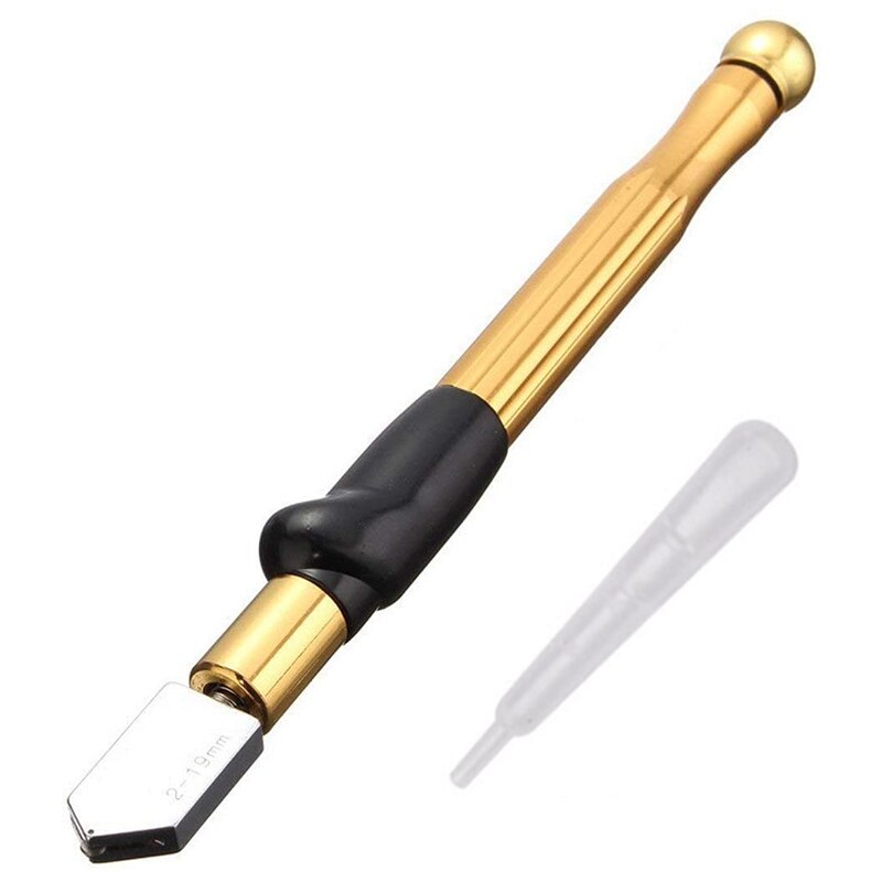 Glass Cutter Tool 2-19mm Automatic Oiling Cutter for Thick Glass and Ceramic Tile Pencil Shape and: Default Title