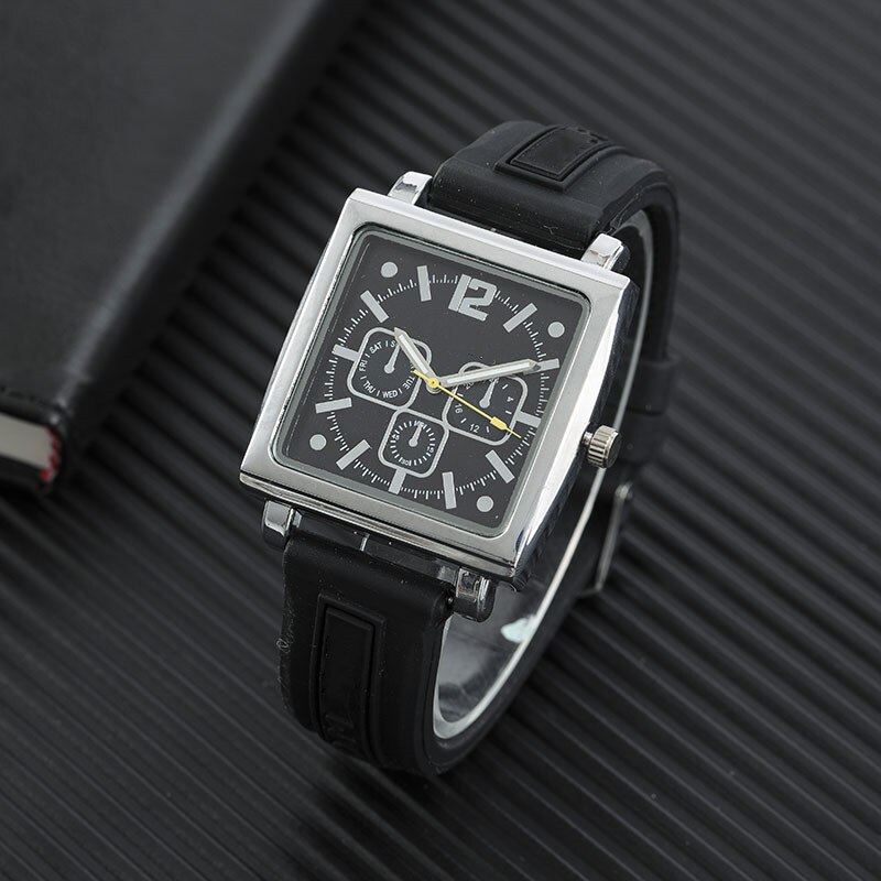 Beroemde Populaire Horloges Voor Mannen Luxe Big Dial Siliconen Band Horloge Heren Quartz Horloges Sport Klok Relogio Masculino: Black