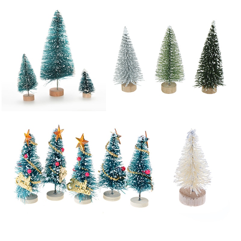1/3/5/10pcs DIY Christmas Tree Small Pine Tree Mini Trees Placed In The Desktop Home Decor Christmas Dollhouse Decor Kids