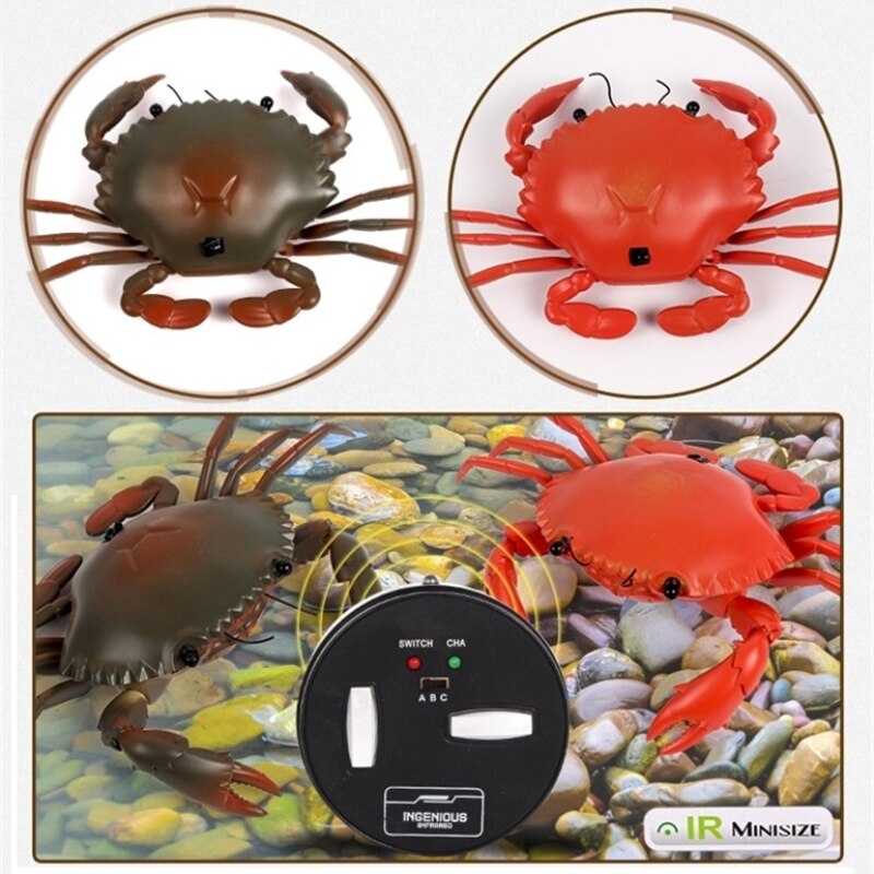 Highly Simulate Shape Infrared Remote Control Crab Delicate Skin Texture Simulation Walking Rechargeable Battery Portable RC Toy