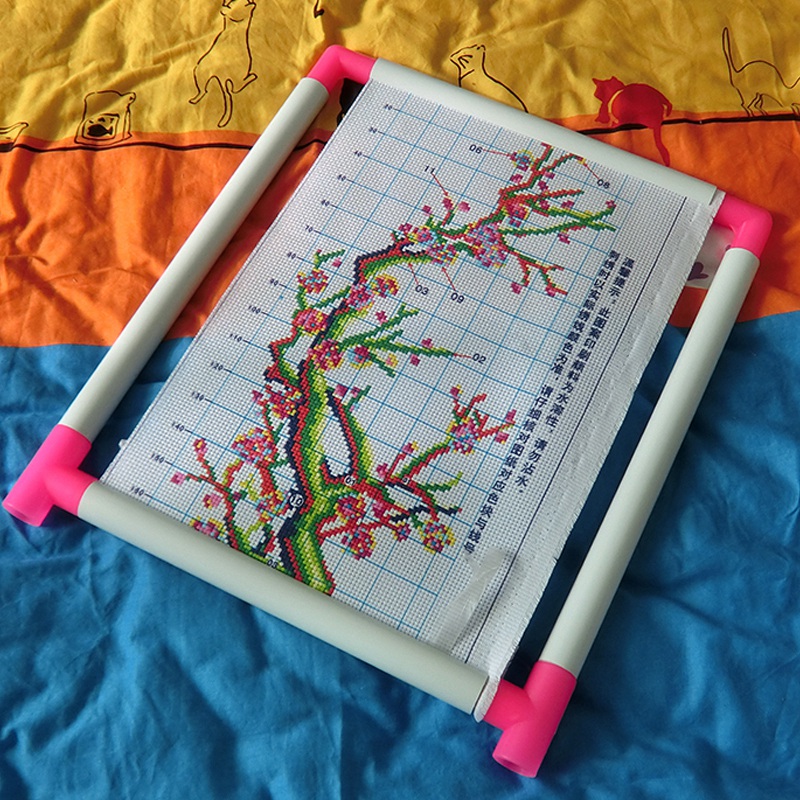 Embroidery Frame Practical Universal Clip Plastic Cross Stitch Hoop Stand Holder Support Rack Diy Craft Handheld Tool