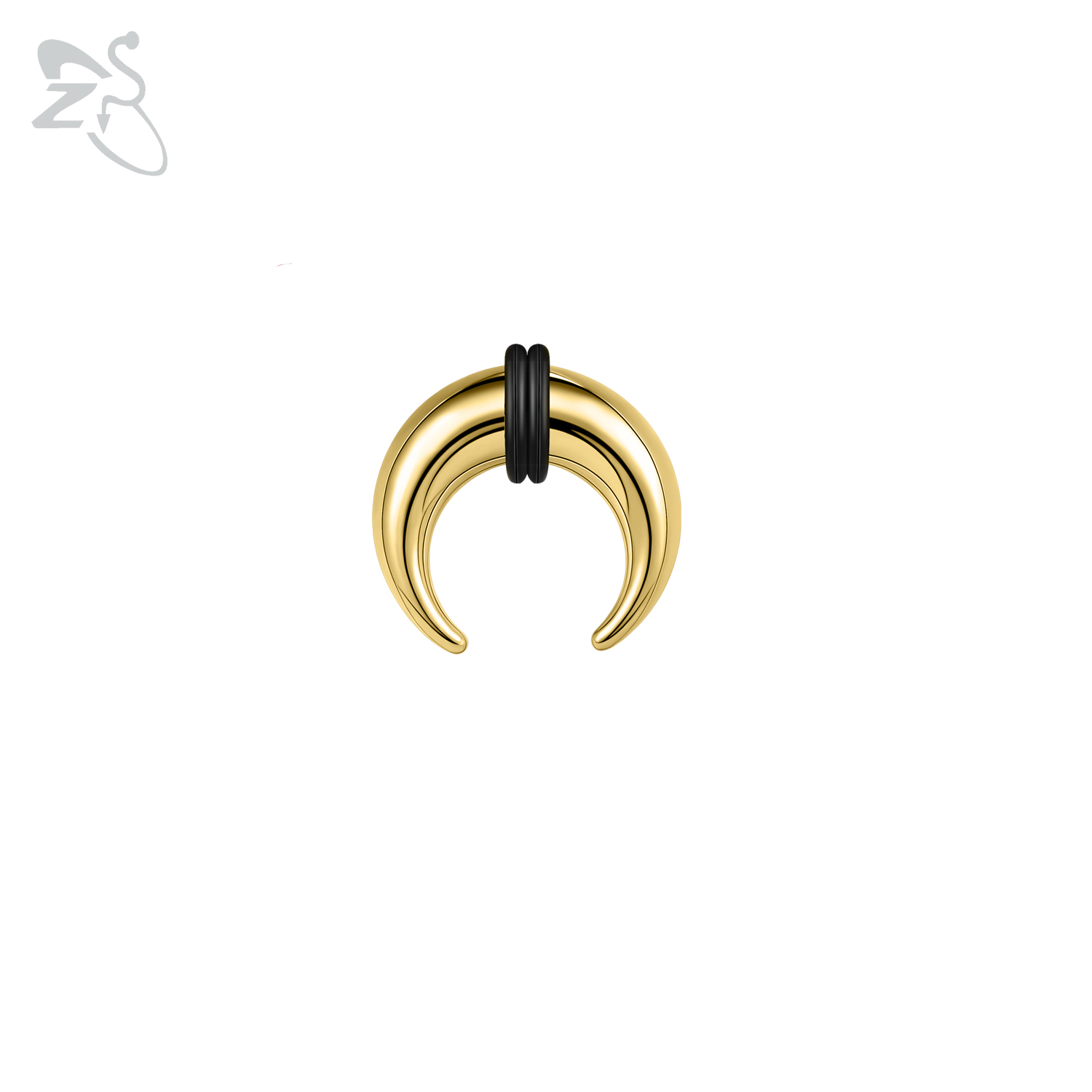 ZS 1PC 2G/4G/6G Buffalo Horn Nose Piercing Stainless Steel Pincher Septum Ring Stretcher Expander 8/10/11/12/15/16/18/22/25mm: Gold / Rhodium Plated