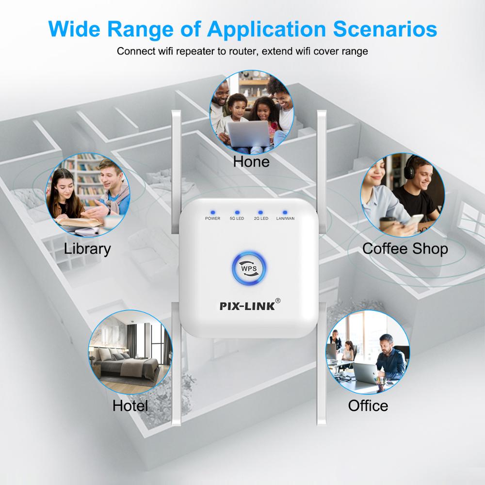 1200 mb/s daleki zasięg dwuzakresowy 2.4 + 5Ghz bezprzewodowy wzmacniacz sygnału Wifi wzmacniacz sygnału wysokiej mocy Wi fi Extender Wlan Wi-fi wzmacniacz