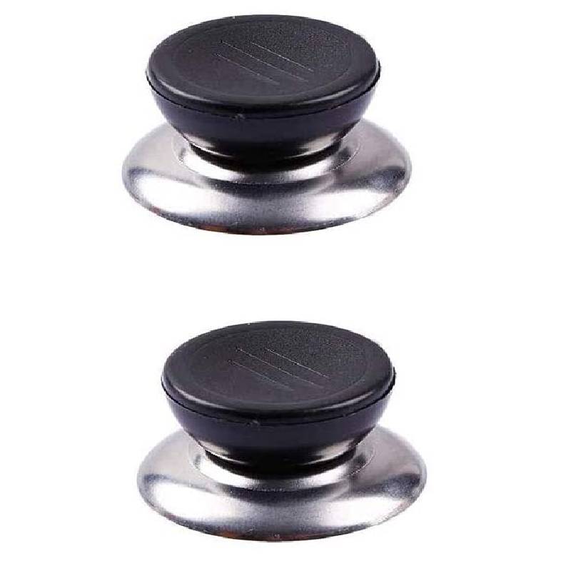 2pcs Lid Knob Handle Universal Replacement Glass Lid Cover Knob Cap Pan Pot Grip Stainless Steel Base Kitchen Cookware Handgrip: Default Title