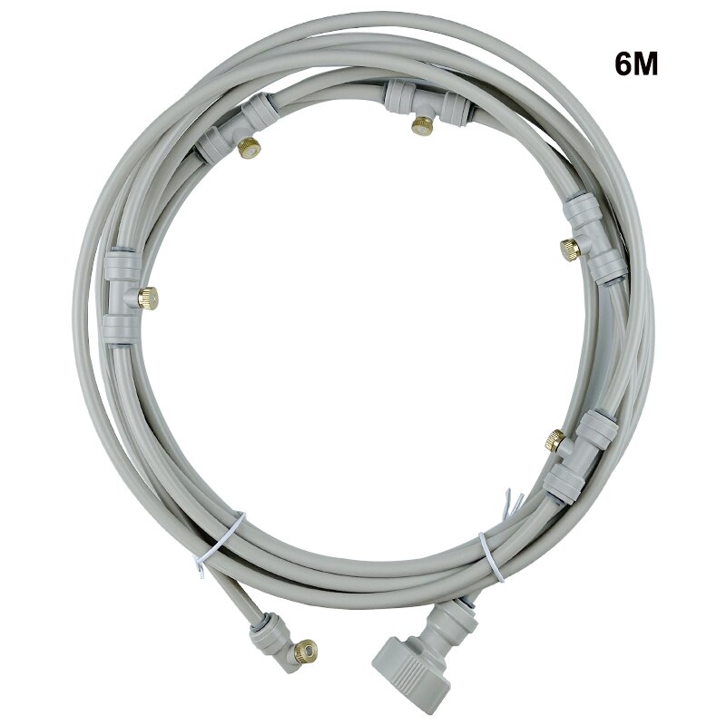 6/9/12/15/18m Outdoor Cooling Patio Misting System Fan Cooler Water Mist Gardenhouse Spray Fog Misting System: Grey 6m