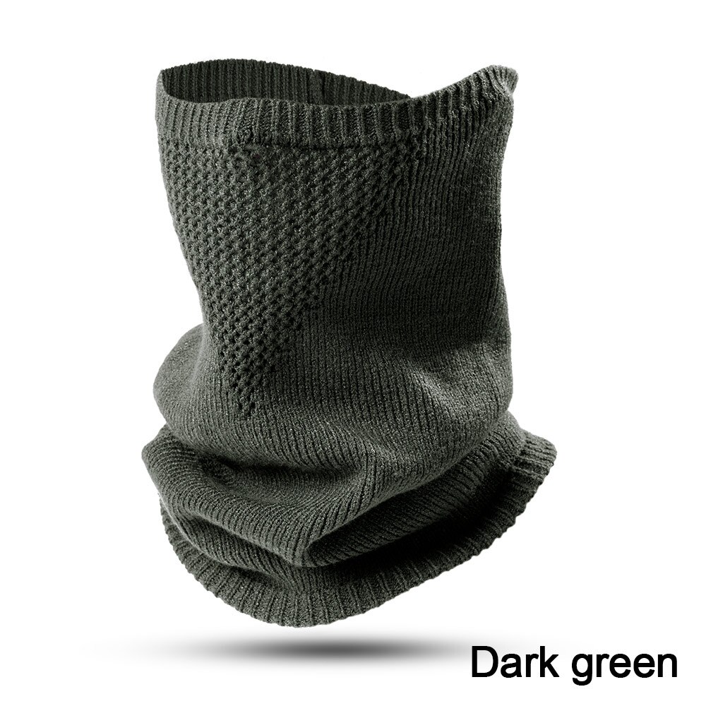 Vinter tørklæde til kvinder mænd ansigtsmaske cykel bandana hovedbeklædning mænd tørklæder unisex mandlig kvindelig strikket ring tørklæde: Mørkegrøn
