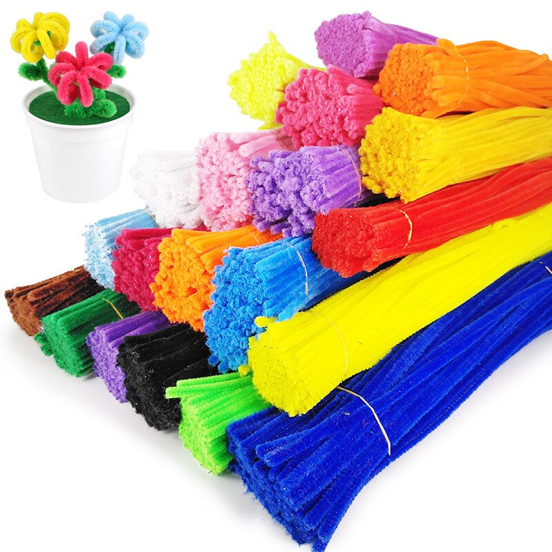 100PC Kids Handmade Learning Educational Toy Multicolour Chenille Stems Pipe Hairball Stick Enhance hands-on Ability Kids Toys