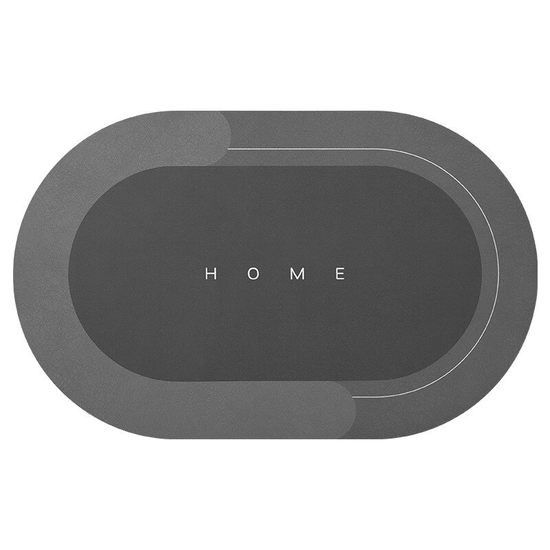 Super Absorberende Vloermat Sneldrogend Badkamer Tapijt Keuken Olie-Proof Napa Huid Bad Mat Moderne Eenvoudige Niet-slip Vloermatten: Oval Dark grey / 50x80cm