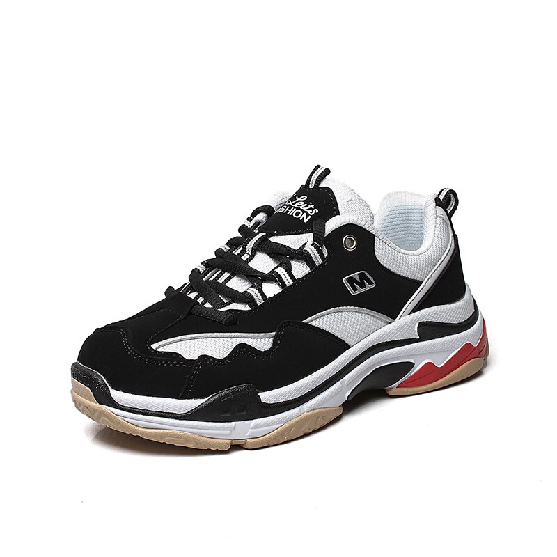 Popular Sport Running Shoes for Women Sneakers balanciaga Breathable Jogging Shoes Soft Insole Female Sport Woman Black Trainer: Black Red / 7