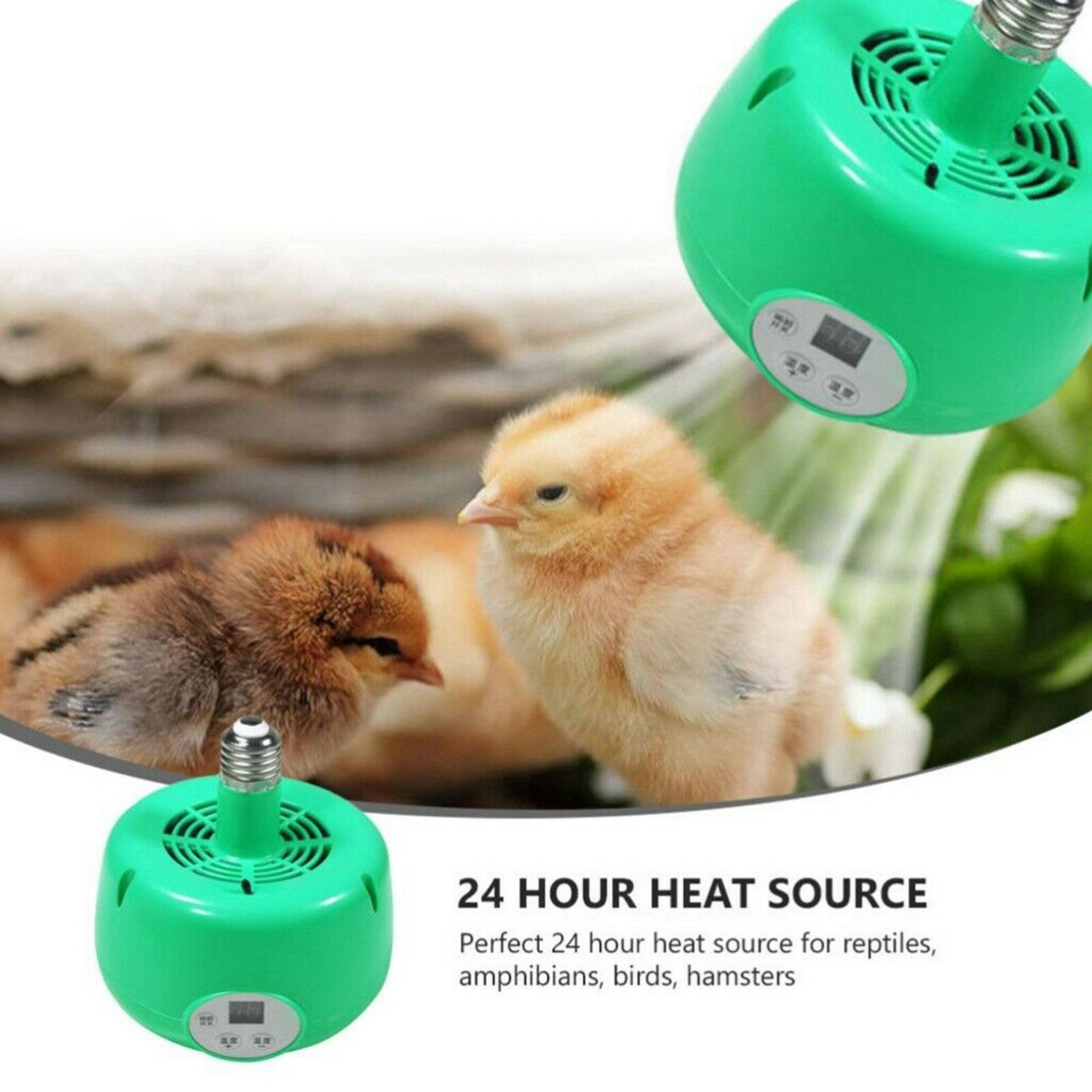 Lampe chauffante pour animaux domestiques, ampoule E27 220V, contrôle de température thermostatique, lumière chaude, poulet, volaille, Reptile