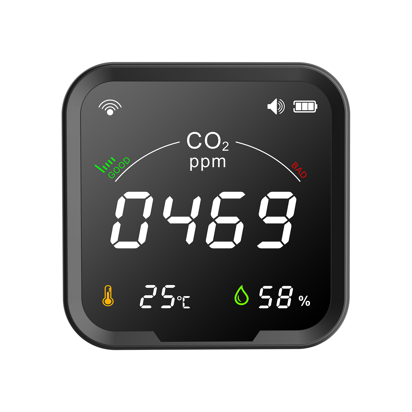 Protmex Tuya WiFi medidor de CO2 y Monitor de temperatura y humedad Detector de dióxido de carbono Sensor de CO2 de invernadero con indicación de luz: Default Title